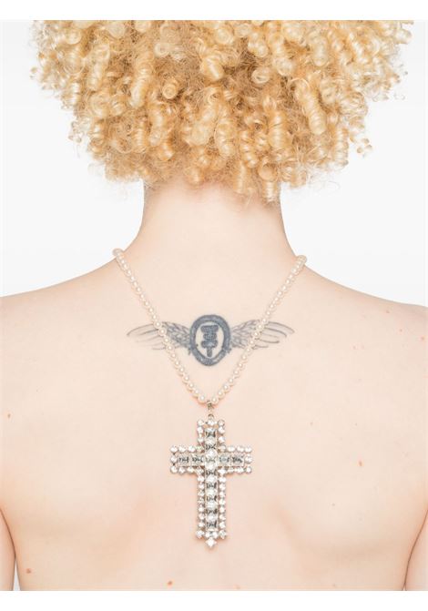 Silver crystal-cross necklace Alessandra Rich - women ALESSANDRA RICH | FABA3231J00340002